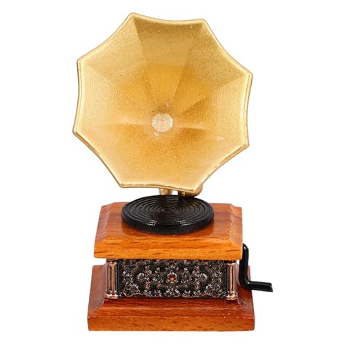 JOINPAYA Miniatur-Vintage-Phonograph Puppenhaus-Möbelzubehör Mini-Grammophon-Modell Retro-Haushaltsgeräte Ornamente Für Kleine Häuser Dekorationen Fotografie-Requisiten von JOINPAYA