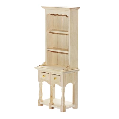 JOINPAYA Miniaturschrank Bücherregal Im Maßstab 1:12 Klassischer Mini-Aufbewahrungsstall Aus Holz Küche Puppenhaus Bücherregal Holzschrank Möbeldisplay Vitrine Dekoration Im Maßstab 1:12 von JOINPAYA