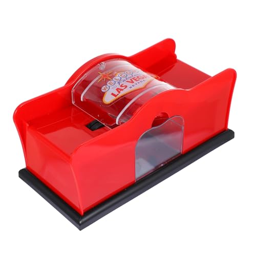 JOINPAYA Mischer Mischmaschine manuelles Spielkarten-Tool automatische Karte Pokerkarten mischen Karten Halter Card Holder cardholder Kartenmischen für Spielkarten Kartenhalter Plastik rot von JOINPAYA