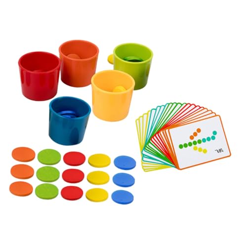 JOINPAYA Holzspielzeug Montessori Farben Sortierbecher 1 Set Farbklassifizierungsspielzeug Für Kleinkinder Lernspielzeug Zur Farberkennung Und Der Feinmotorik Ab 1 Jahr Baby Spielzeug Montessori von JOINPAYA