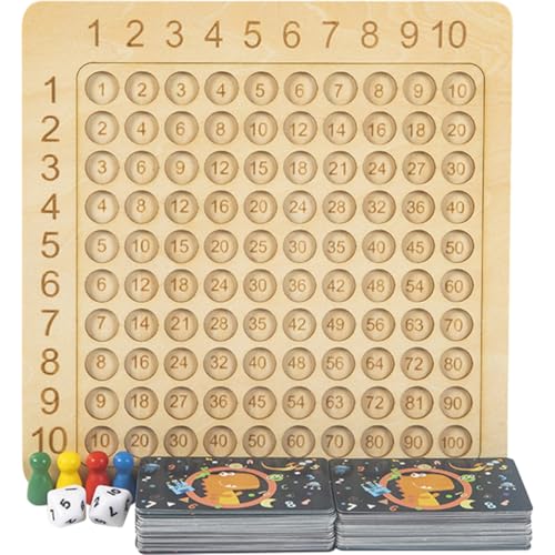 JOINPAYA Mathematik Brettspiele Multiplikationsspiel Set Würfel Puppe Holz Lernspielzeug von JOINPAYA