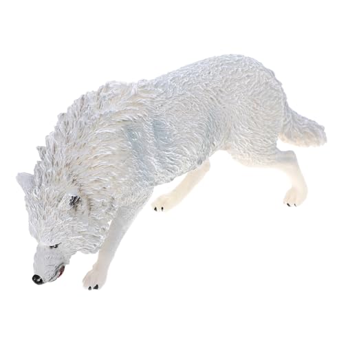 JOINPAYA Nordamerikanisches braunes Wolfsmodell klein Geschichte Wolf-Statue Tiere außen Wolf Modell tortendeko Einschulung dekoratives Tiermodell dekorative Wolfsstatue Abs Weiß von JOINPAYA