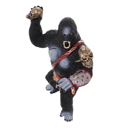 JOINPAYA Orang-Utan-Ornamente Gorilla-Modell Gorilla-Requisiten Gorilla-Figur Affenstatue Schwarzer Gorilla Statue Sammlerstück Tierfigur Gorilla-Dekorationen Gorilla-Actionfigur PVC rot von JOINPAYA