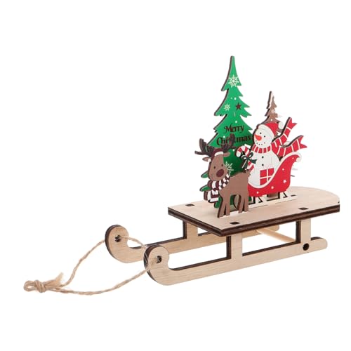 JOINPAYA Ornamente Weihnachtsdekorationen Weihnachtsdekorationen Schlitten Mittelstück Ski Dekorationen Ski Dekorationen Mini Holzschlitten Modell Ski Ornament Miniatur Schlitten von JOINPAYA