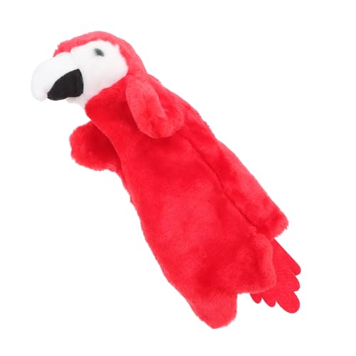 JOINPAYA Papageienpuppe Sinnespuppe Tierpuppen Tierische Handpuppe Plüsch Papagei Spielzeug Vögel Handpuppen Vogel Stofftier Vogelpuppen-Rollenspiel Papagei Handpuppe Pp Baumwolle Rot von JOINPAYA