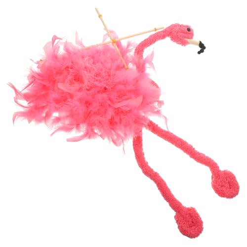 JOINPAYA Plüsch-Flamingo-Puppe Oktopus Marionette ausgestopft Straußenpuppe Tiere interaktive Puppen Spielzeug für Kinder Spielzeug Flamingo-Spielzeug interaktives Spielzeug Feder Rosa von JOINPAYA