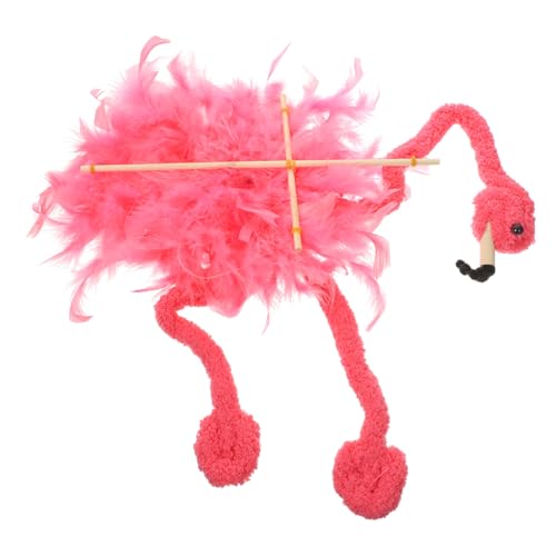 JOINPAYA Plüsch-Flamingo-Puppe ausgestopft Marionette Hamster Oktopus einzigartig interaktive Puppen Spielzeug für Kinder Spielzeug pelzige Tierpuppe lustige Figur Handwerk Bambus Rosa von JOINPAYA