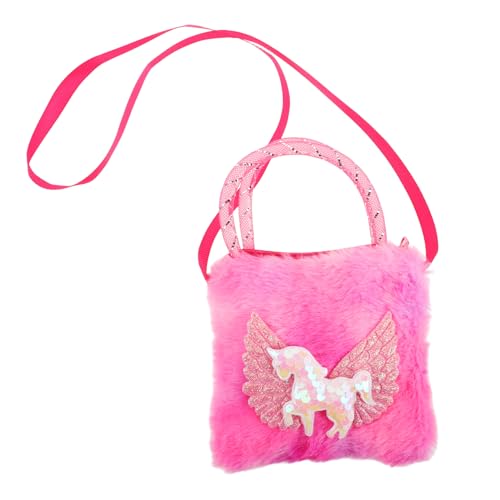 JOINPAYA Plüsch Umhängetasche Kinderzeitschriften Für Mädchen Fuzzy-Tagebuch Für Mädchen Einhorn Handtasche Flauschige Geldbörse Für Mädchen Tasche Hängende Geldbörse Kindertasche Stoff von JOINPAYA