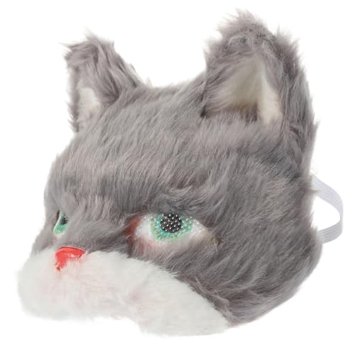 JOINPAYA Plüschige Katzenmaske Schrei Kostüm Plüschtiermaske Karnevalsmaske Für Herren Kitsune Maskerade-maske Masse Katzenkostüm Mini-kostümmasken Halloween-kostüm Cosplay-maske Grey Pvc von JOINPAYA