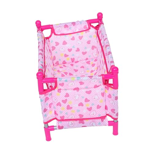 JOINPAYA Puppenbett puppenhaus Einrichtung für puppenmöbel Bett Babydoll-Kinderbett-Spielset Miniatur-Puppenstubenbett Babyspielzeugbett Plastik von JOINPAYA