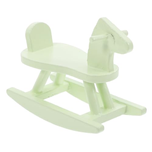 JOINPAYA Puppenhaus Kleines Trojanisches Pferd Schaukelpferdfiguren Puppenhaus-schaukelstühle Puppenhausmöbel Schaukelpferd 1 12 Cockhorse-Modell Puppenhaus Schaukelstuhl Birke Light Green von JOINPAYA