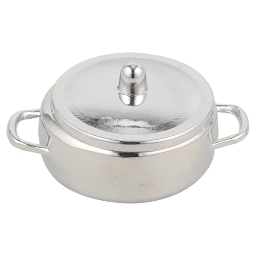 JOINPAYA Puppenhauszubehör Mikro Miniatures Mini kocher Mini Cooker Eintopfmodell Micro Landschaft Dekoration Miniaturtöpfe Mini-Kochgeschirr für die Küche dekorative Herde Legierung Silver von JOINPAYA