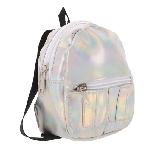 JOINPAYA Puppenrucksack kindergartenrucksack Rucksack Schulrucksack Kinderrucksack spielzeugtasche Hologramm-Rucksack College-Schulbüchertasche Reiserucksack Stoff Silver von JOINPAYA