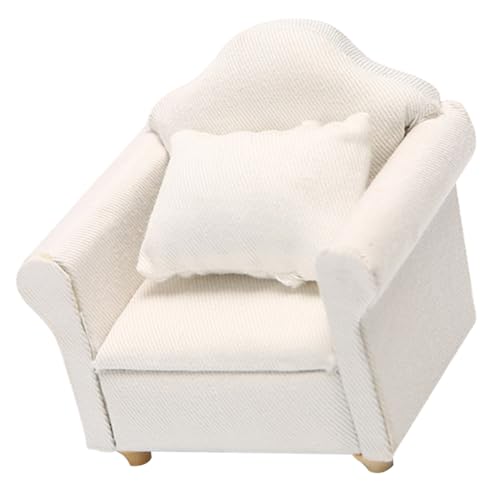 JOINPAYA Puppenstubensofa Miniatur-puppenhaus-Spielzeug Puppenküchendekoration Kleines Sofaspielzeug Modellsofa Hase Mini-Sofa-Spielzeug 1 12 Puppenstubencouch Mini-stühle Kissen Stoff Weiß von JOINPAYA