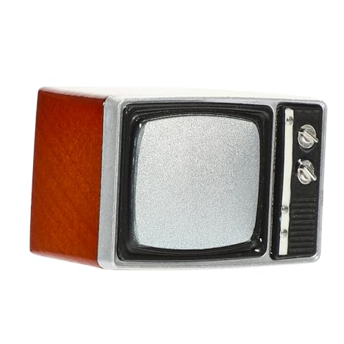 JOINPAYA Retro-TV-Modell Puppenhaus-Puppenmöbel Mini-Hausmöbel Mini Wohnzimmer dekor Mini-TV-Dekor Living Room Decoration wohnzimmerdeko zarter Miniaturfernseher Puppenhaus-Accessoire Holz von JOINPAYA