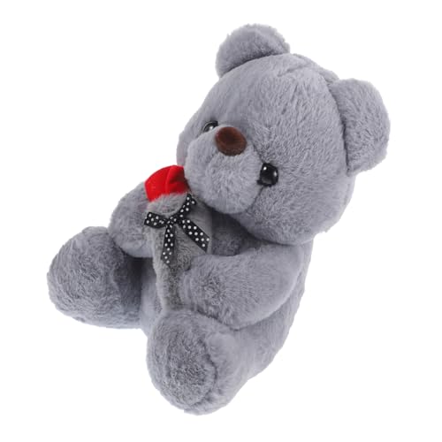 JOINPAYA Rosenbärenpuppe für Valentinstag valentinsgeschenk valetinstagsgeschenk Valentine Presents Valentine ausgestopfte Bärenpuppe entzückender Stoffbär PP Baumwolle Grey von JOINPAYA