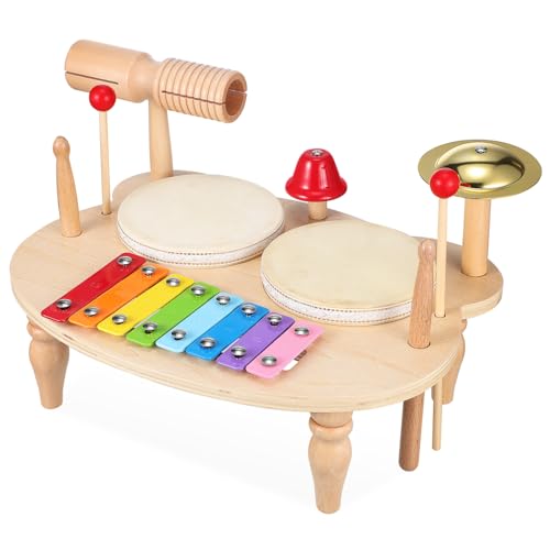 JOINPAYA Holztrommel-Set für Jungen und Mädchen Kleinkinder 2–6 Jahre Musikinstrumente-Spielzeug-Set von JOINPAYA