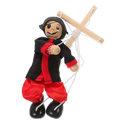 JOINPAYA Schnur Marionette Puppen für Puppentheater Piratenpuppenspielzeug Piratenkegelpuppe Clown Plüschtier Clownpuppe Plüsch Handpuppe Zubehör für Puppenspiele Holzpuppe Stoff Black von JOINPAYA