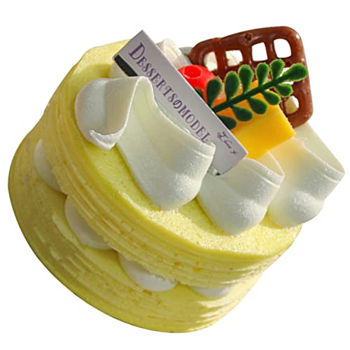 JOINPAYA Simulation Kuchen Gefälschte Hochzeitstorte Künstliche Lebensmittel-Requisiten Gefälschter Dekorativer Kuchen Kuchendekoration Zartes Kuchenmodell Realistischer Cupcake Yellow Pu von JOINPAYA