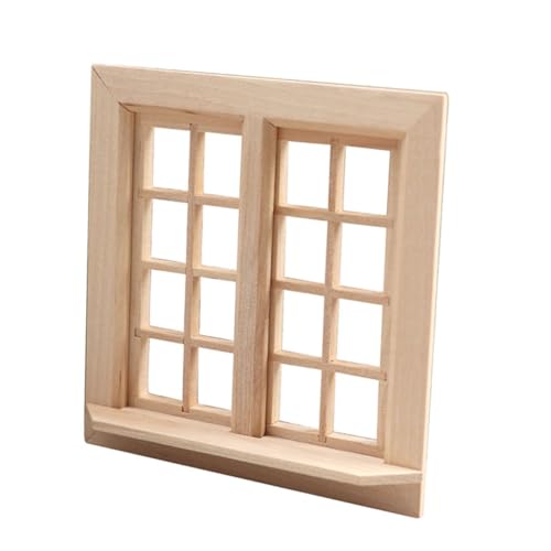 JOINPAYA Simulation Von Türen Und Fenstern Dollhpuse Leeres Fenster Puppenhausfenster Mini Blumenstrauß Aus Packpapier Puppenhaustür Puppenstubenfenster Im Maßstab 1 12 Gießen Khaki Hölzern von JOINPAYA