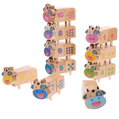 JOINPAYA Stapelbares Holzbauklötze mit Kuh Motiv Balancespielzeug aus Robustem Holz Fördert Konzentration Feinmotorik und Zahlenerkennung für Ab Jahr Montessori Lernspielzeug JOINPAYA Stapelbares Holzbauklötze mit Kuh Motiv Balancespielzeug aus Robustem Holz Fördert Konzentration Feinmotorik und Zahlenerkennung für Ab Jahr Montessori Lernspielzeug von JOINPAYA