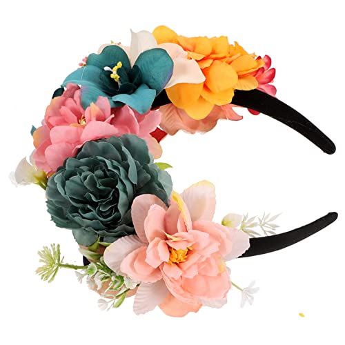 JOINPAYA Stirnband Aus Künstlichen Blumen Haarschmuck Für Die Braut Haarschmuck Für Mädchen Hochzeits-stirnband Mit Blumenmuster Hochzeitskopfschmuck Für Die Braut Party Kleid Frauen Stoff von JOINPAYA