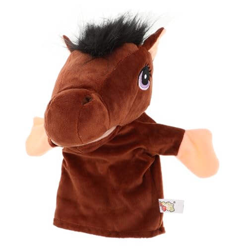 JOINPAYA Stofftier-handpuppe Marionette Tierhand Handpuppe Süße Pferdepuppe Fingerpuppen Für Nutztiere Pferdepuppe Mit Beweglichem Maul Bauernhofpuppe Für Kinder Light Brown Plüsch von JOINPAYA