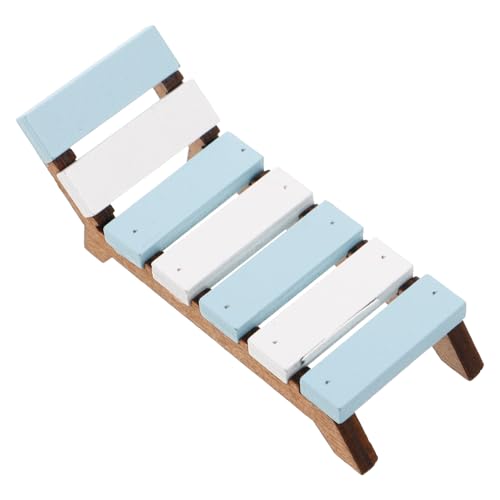 JOINPAYA Strandstuhl Chaiselongue Stuhl Chaiselongues Mini Liegestühle Puppenhaus Zubehör Mini Ornament Mini Dekoration Puppenhaus Lounge Stuhl Mini Stuhl Aus Holz von JOINPAYA