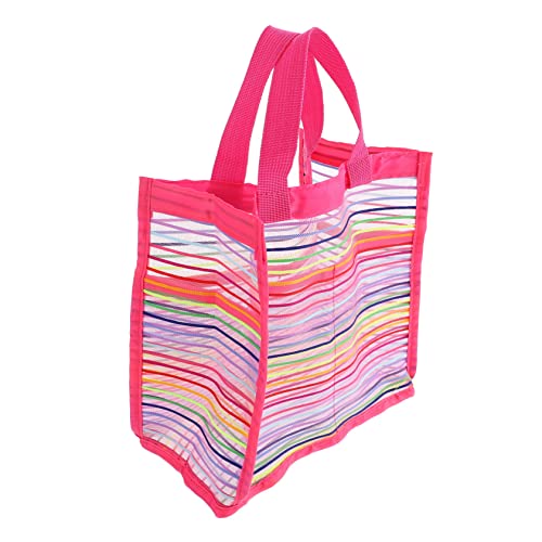 JOINPAYA Strandtasche Mesh-Rucksäcke Strand-Netztasche Kinderrucksäcke Handtasche schultüte Schulranzen Netz-Einkaufstasche Aufbewahrungsbeutel für den Strand Oxford-Stoffmaterial Rosy von JOINPAYA