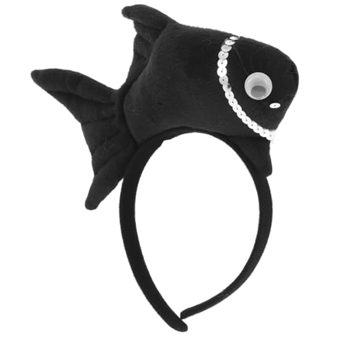 JOINPAYA -Tiara Fischform-Stirnband Haarschmuck Tierkostüm-Stirnband Tierförmiges Stirnband Cosplay-Kopfschmuck Tropisches Party-Stirnband Cartoon-Stirnband Black Stoff von JOINPAYA