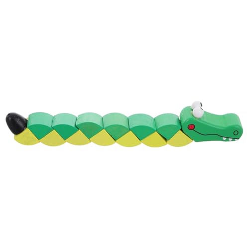 JOINPAYA Verdrehte Krokodil-Bausteine Kinder Holzpuzzle Kindergarten Spielzeug Kinder holzspielzeug kinderentwicklung Design-Puzzle in Alligatorform einzigartiges Holzspielzeug von JOINPAYA