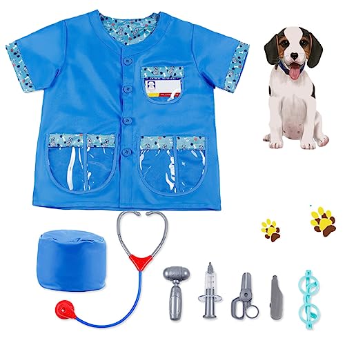 JOINPAYA Veterinär-Cosplay-Outfits Arzt Rollenspiel Kostüm Kinderwissenschaftler Mantel Arzt-Outfits Für Kleinkinder Kinderoverall Arzt So, Als Würde Er Spielen Kleinkind Laborkittel von JOINPAYA