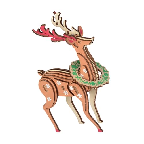 JOINPAYA Weihnachts Hirsch Puzzle Weihnachtsschmuck Kinderpuzzle Ornamente Für Weihnachtsdekoration Weihnachtspuzzle Für Kinderspielzeug Aus Holz von JOINPAYA