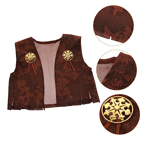 JOINPAYA Wild-West-Kostümzubehör für Halloween Costume Halloween Kleidung Fashing Costume Kleidung Halloween Klamotten Partyweste -Outfit Gestrick Brown von JOINPAYA