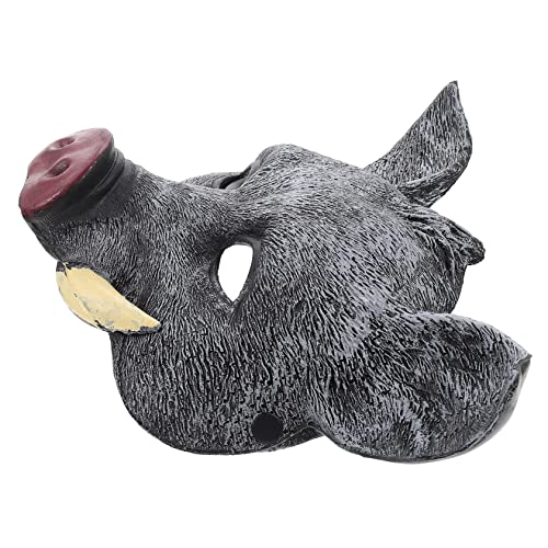 JOINPAYA Wildschwein Maske Zaubererrobe Halloween-tiermasken Leopard Karnevalsmaske Gruselige Maske Halbe Maskerade -halloween Kostümzubehör Schwarze Maske Halloween-thema Grey Pu von JOINPAYA