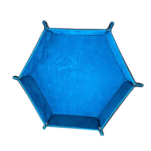 JOINPAYA Würfelfach Faltbare Foldable Storage Boxes ansteckbutton knopfe Hexagon Tablett für Würfel Lederwürfelschale sechseckige Würfelschale Blue von JOINPAYA