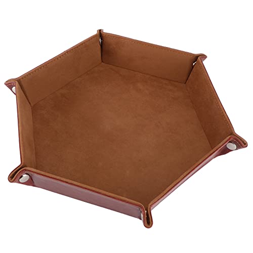 JOINPAYA Würfelfach Storage Boxes aufbwahrungs-Box aufbewahrungbox ablagekasten vorratsboxen verstauungsboxen aufbewarboxen Lederwürfelschale sechseckige Würfelschale Brown von JOINPAYA