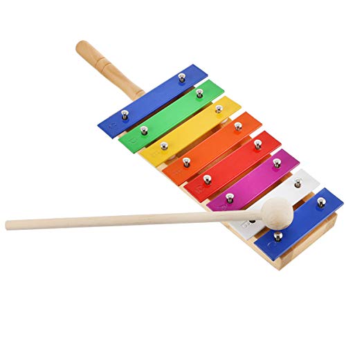 JOINPAYA Xylophon Schlaginstrument Für Mit 8 Bunten Platten Ideales Musikinstrument Zur Der Musikalischen Fähigkeiten Und Kreativität Bei Kleinkindern von JOINPAYA