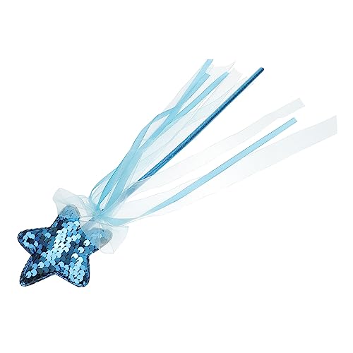 JOINPAYA Zauberstab Fairy Wand The Withe Princess dekoringe Kostümzubehör Chaps Kinder Kostüm Fee Zauberstäbe Feenstäbe für Kinder Feenstab mit Schleife Feenstab mit Bändern Polyester Blue von JOINPAYA