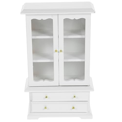 JOINPAYA Zubehör im Maßstab 1:12 Einhorn Federmäppchen für Mädchen Mini-Bücherregal für Mini-Bücher Book Shelves bücherstützen Miniatur-Bücherregal aus Holz Mini-Bücherregal-Dekor Glas Weiß von JOINPAYA