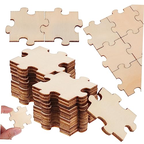 JOINPAYA 100 Teile/Paket Unvollendete Holz Puzzle Jigsaw Stücke für Malerei Handwerk Klassenzimmer von JOINPAYA