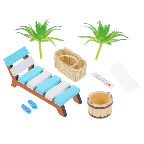 Miniatur Deko Strandbar Strandkorb: Mini-Stranddekorationen Strand Deko Miniatur Set für DIY Garten Puppenhaus Dekoration von JOINPAYA