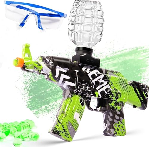 Gel Blasters,Electric Gel Ball Blasters,AKM-47 Gel Blaster,with Goggles and 50,000 Balls,für Outdoor-Aktivitäten – Team-Schießspiel, ab 14 Jahren（Grün） von JOJOJOSDA