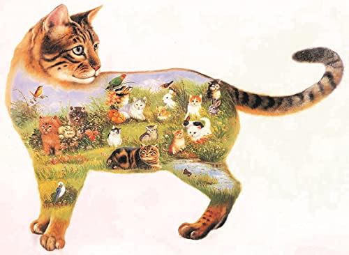 L24 - Konturenpuzzle Katze (Katze) Riesiger Puzzle-Spaß für kleine und große Katzen-Fans. 750 TLG. Fertiggestellt ca. 80x60 cm. von JOKA FIT