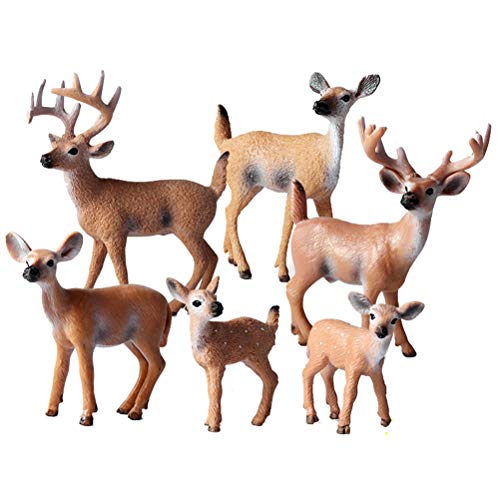 JOKFEICE Tierfiguren realistische Waldtierfiguren Hirsch Action Model Kunststoff Wildtiere Lernspielzeug Lernspielzeug Waldbauernhof Spielzeug von JOKFEICE