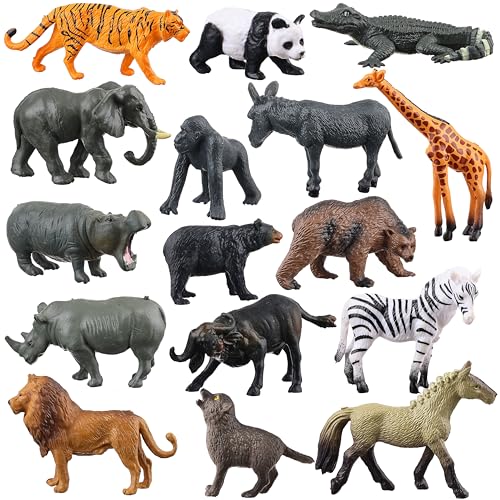 JOKFEICE 16 STK. kleine Tierfiguren, realistisches Wildtierspielzeug mit Giraffe und Tiger für Cupcake-Topper Lernspielzeug, Geburtstagsparty-Geschenk für Kinder JOKFEICE 16 STK. kleine Tierfiguren, realistisches Wildtierspielzeug mit Giraffe und Tiger für Cupcake-Topper Lernspielzeug, Geburtstagsparty-Geschenk für Kinder von JOKFEICE