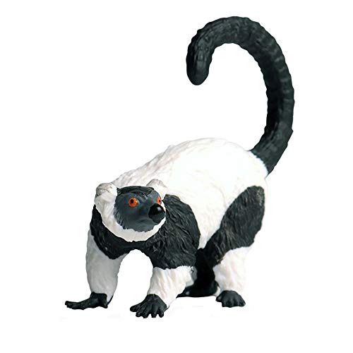 JOKFEICE Realistische Tier Figuren Ruffed Lemur Figuren, Wissenschaft Projekt, Kuchen Topper, frühen Pädagogisches Spielzeug Geburtstag Weihnachten Geschenk für Kleinkinder Kinder Alter 3 4 5 von JOKFEICE