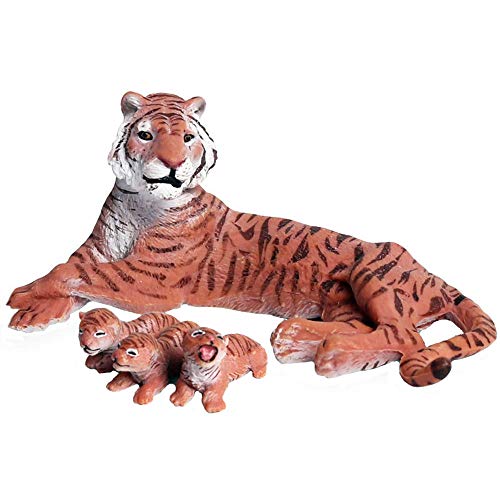 JOKFEICE Realistische Tier Figuren Weibliche Tiger Figuren, Wissenschaft Projekt, Kuchen Topper, frühen Pädagogisches Spielzeug Geburtstag Weihnachten Geschenk für Kleinkinder Kinder Alter 3 4 5 (Rot) von JOKFEICE