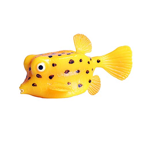 JOKFEICE Realistische Tier Zahlen Gelb Boxfish Meer Tier Spielzeug, Wissenschaft Projekt, Kuchen Topper, frühen Pädagogisches Spielzeug Geburtstag Weihnachten Geschenk für Kleinkinder von JOKFEICE