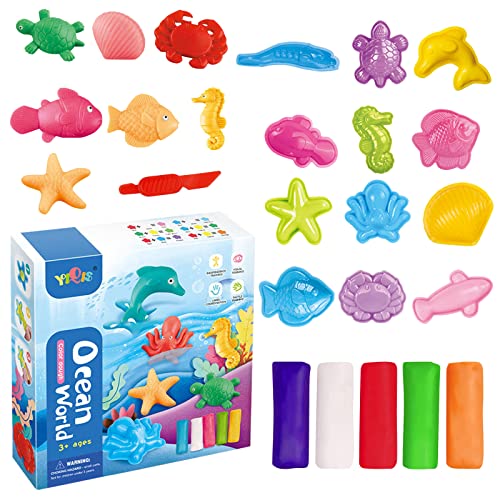 Zubehör Dinosaurier Knetwerkzeug Set ab 2 3 4 5Jahre,Intelligente Knete Set mit 6 Dino Werkzeuge,DIY knetwerkzeug Dinosaurier Kinderspielzeug Knete Zubehör Set für Kinder Jungen Mädchen Geschenk von JOKILY